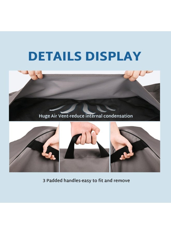 Patio Furniture Sofa Covers 3-Seater Outdoor Waterproof Couch Loveseat Bench Cover, Grey - Image 3